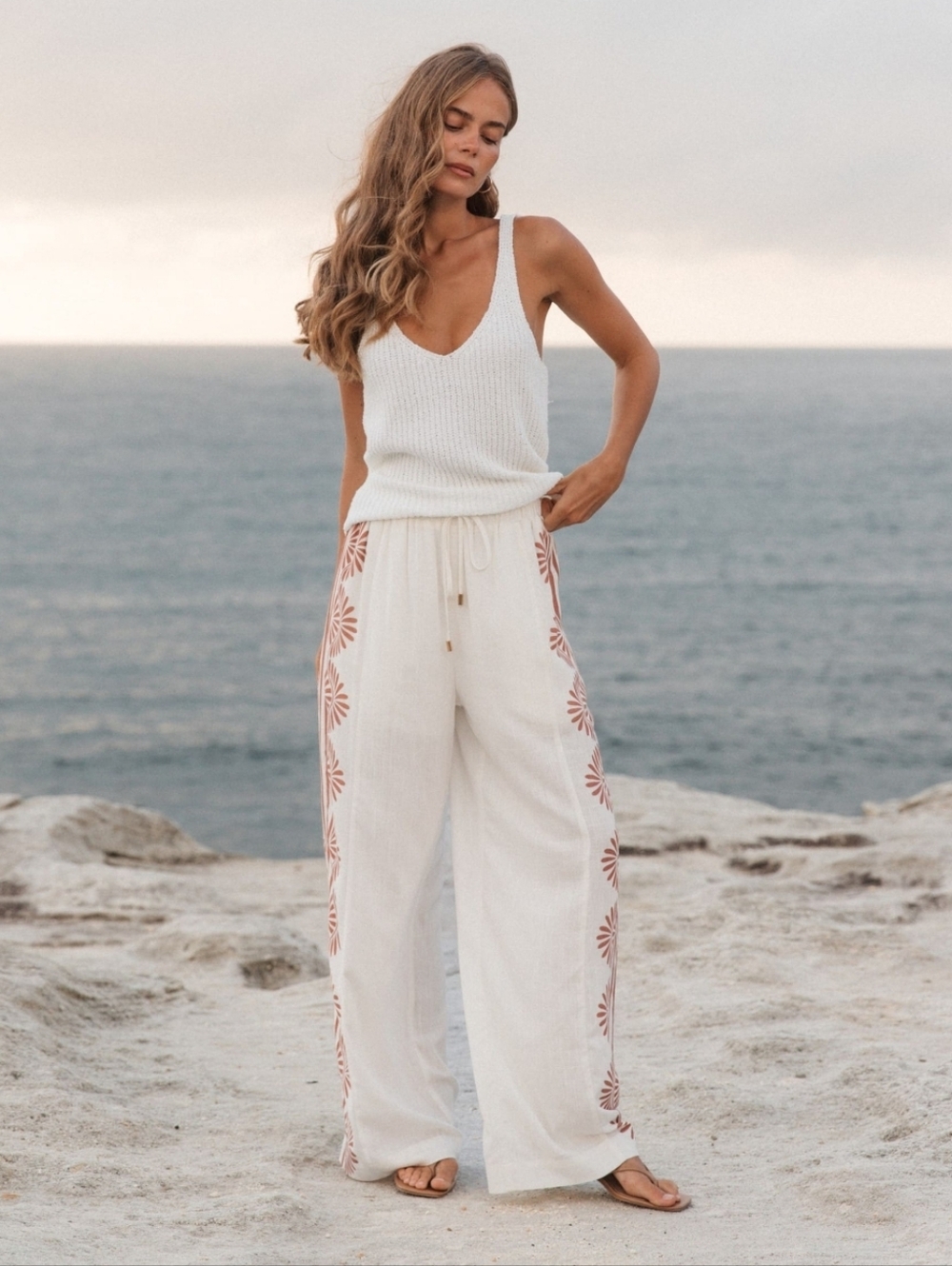 Caroline Collection Naiad Line Linen Pants – Size 8